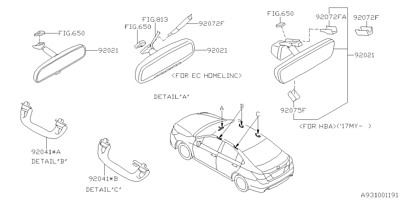 Diagram ROOM INNER PARTS for your 2022 Subaru WRX   