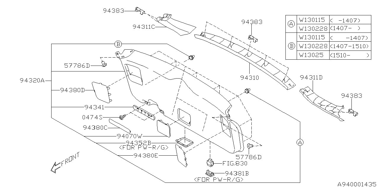 Diagram INNER TRIM for your 2010 Subaru Impreza   