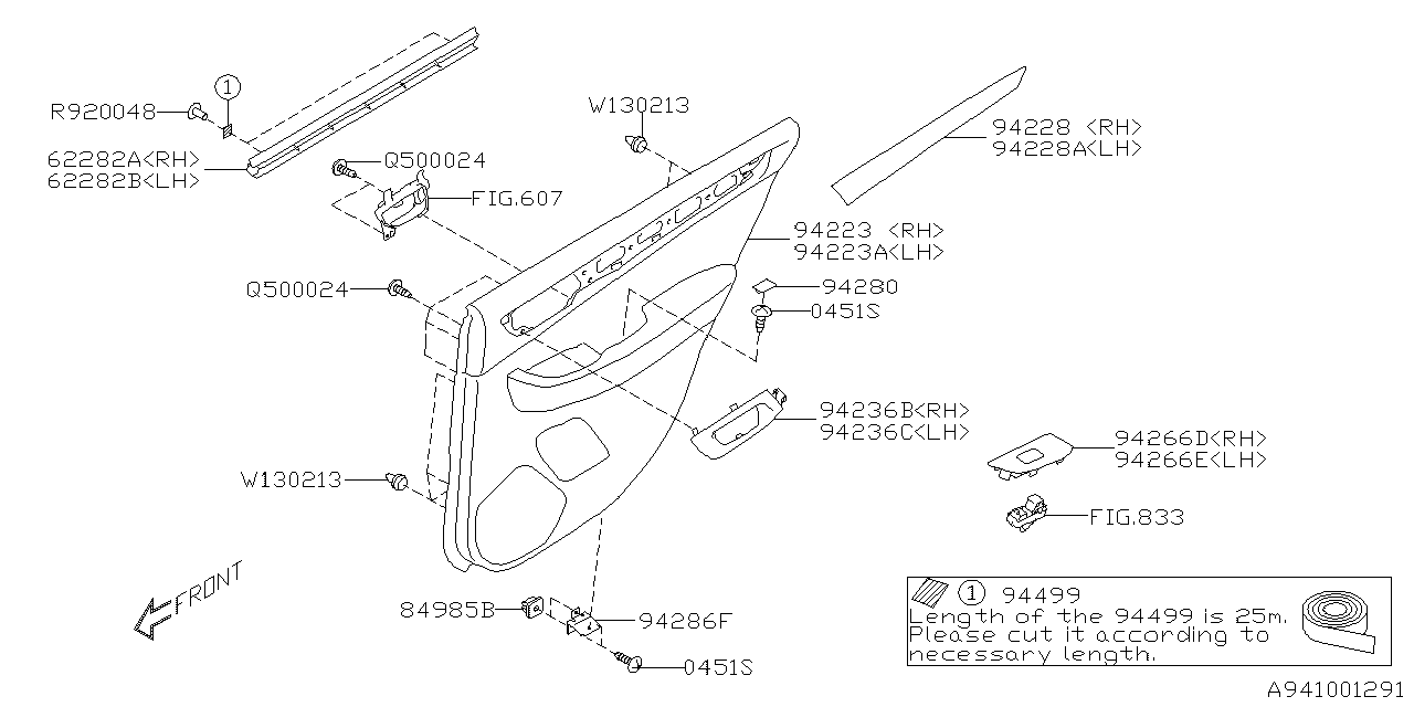 Diagram DOOR TRIM for your 2016 Subaru Outback  Limited w/EyeSight 