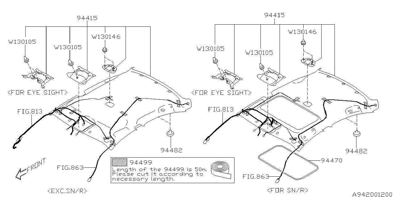 Diagram ROOF TRIM for your Subaru Legacy  Limited w/EyeSight SEDAN