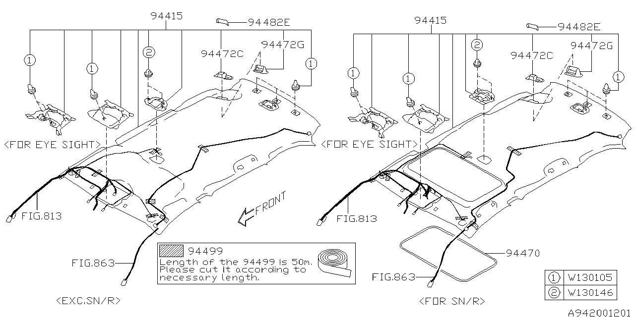 Diagram ROOF TRIM for your 2012 Subaru Impreza  Premium Plus Sedan 