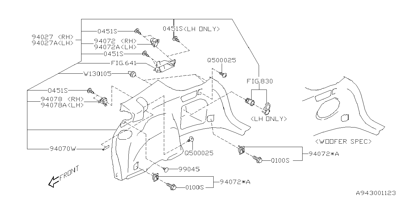 Diagram TRUNK ROOM TRIM for your 2025 Subaru Legacy   