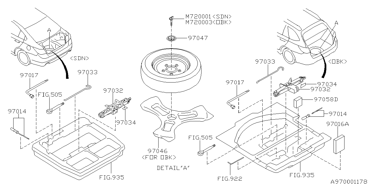 Diagram TOOL KIT & JACK for your Subaru