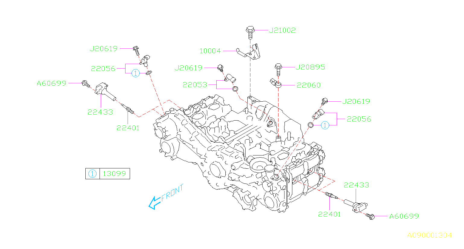 2018 Subaru Crosstrek Engine Camshaft Position Sensor. Engine Camshaft