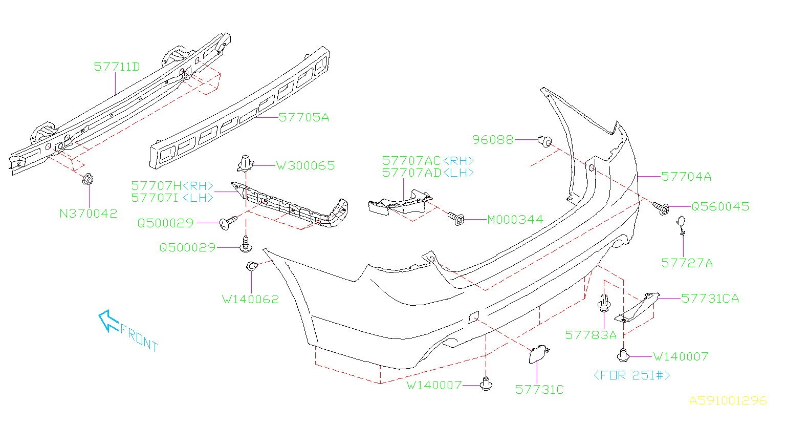 2013 Subaru Outback R Bumper Cover Support Rail (Left, Rear ...