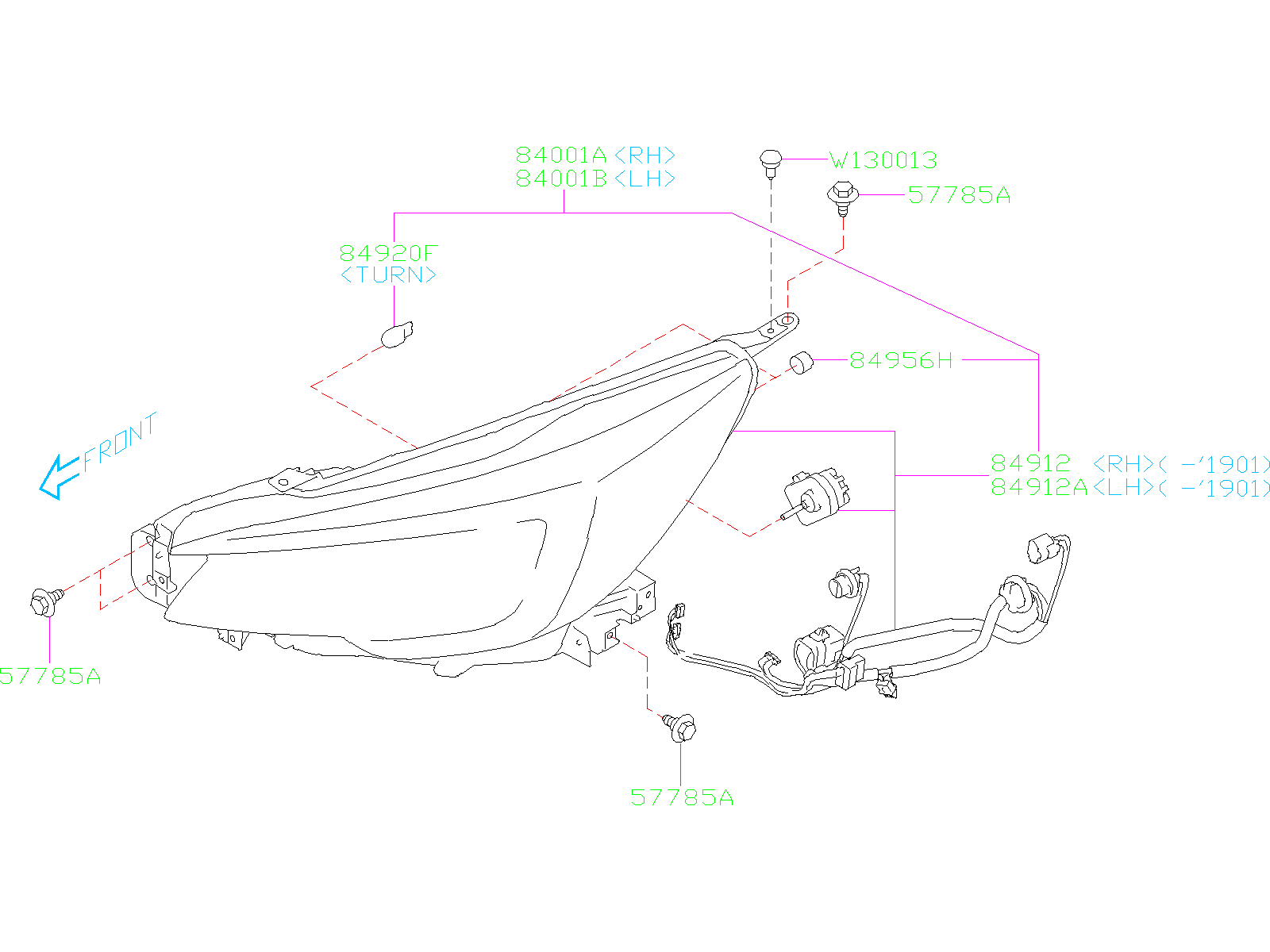 2023 Subaru Crosstrek Premium Plus w/EyeSight Headlight Wiring Harness