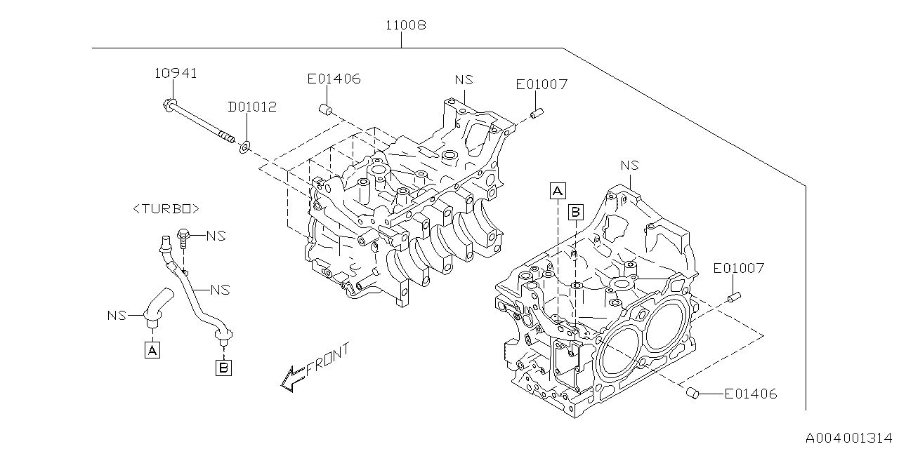 Diagram CYLINDER BLOCK for your 2024 Subaru Legacy  Sedan 