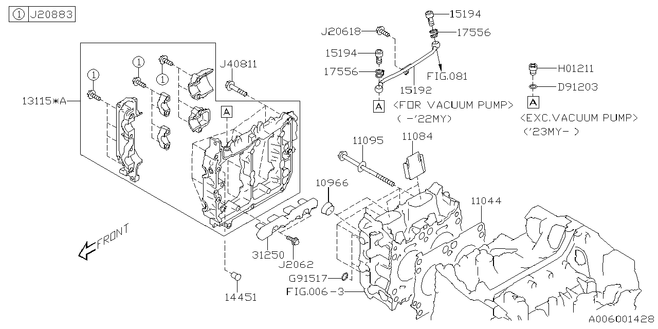 Diagram CYLINDER HEAD for your 2002 Subaru STI   