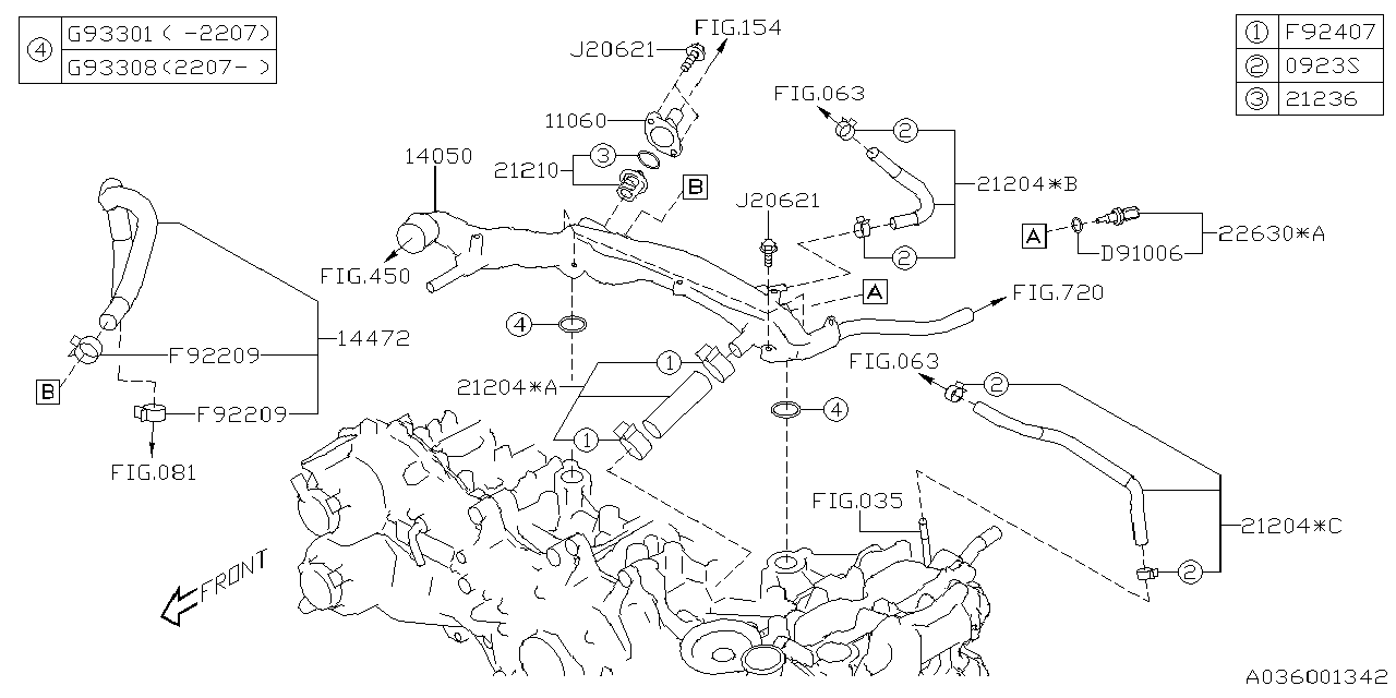 Diagram WATER PIPE (1) for your 2020 Subaru BRZ  HIGH 