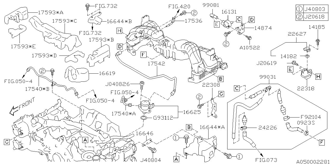 Diagram INTAKE MANIFOLD for your 2024 Subaru Legacy   