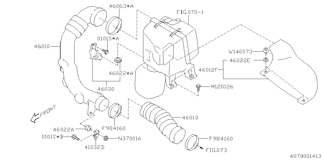 Diagram AIR CLEANER & ELEMENT for your 2016 Subaru Forester   