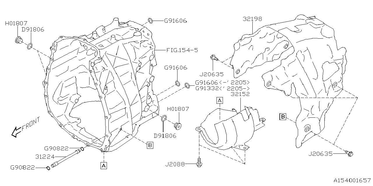 Diagram AT, TRANSMISSION CASE for your 1995 Subaru Impreza   