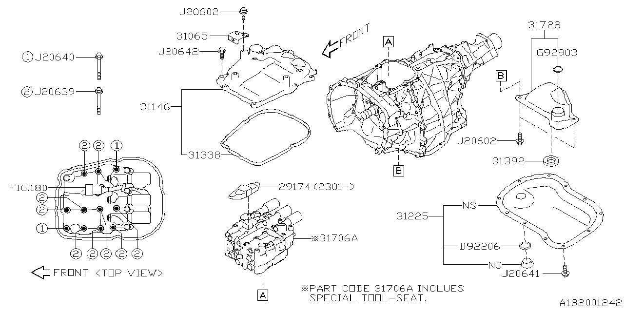 Diagram AT, CONTROL VALVE for your 2006 Subaru STI   