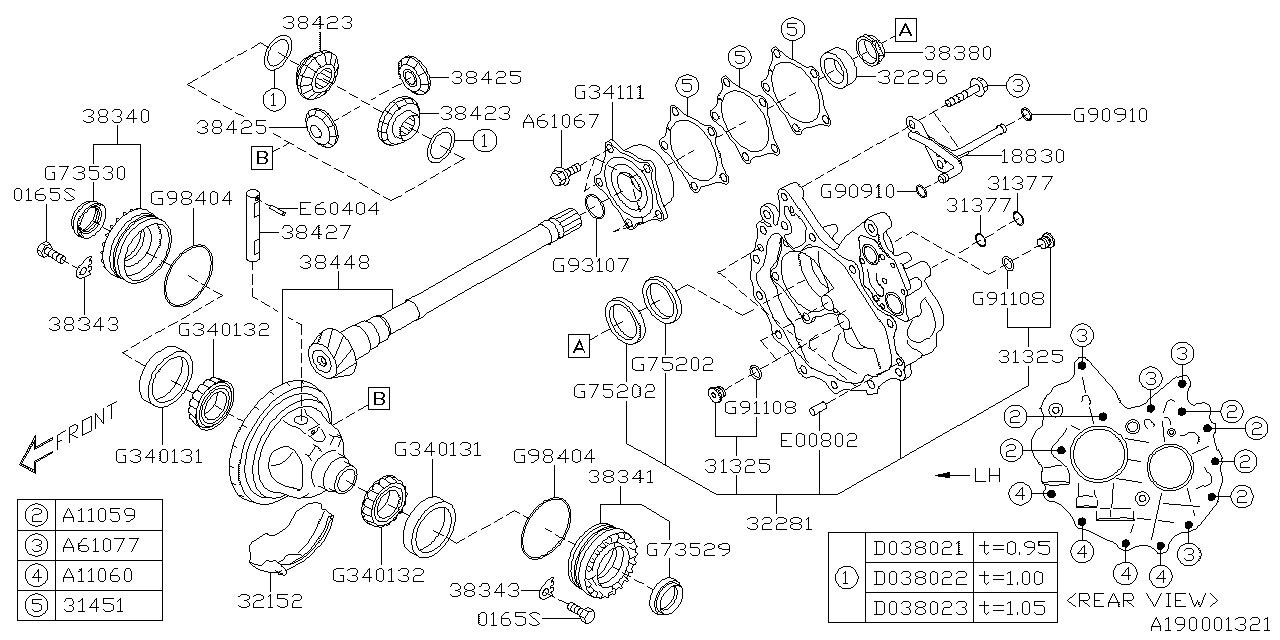 Diagram DIFFERENTIAL (TRANSMISSION) for your 2023 Subaru Legacy   