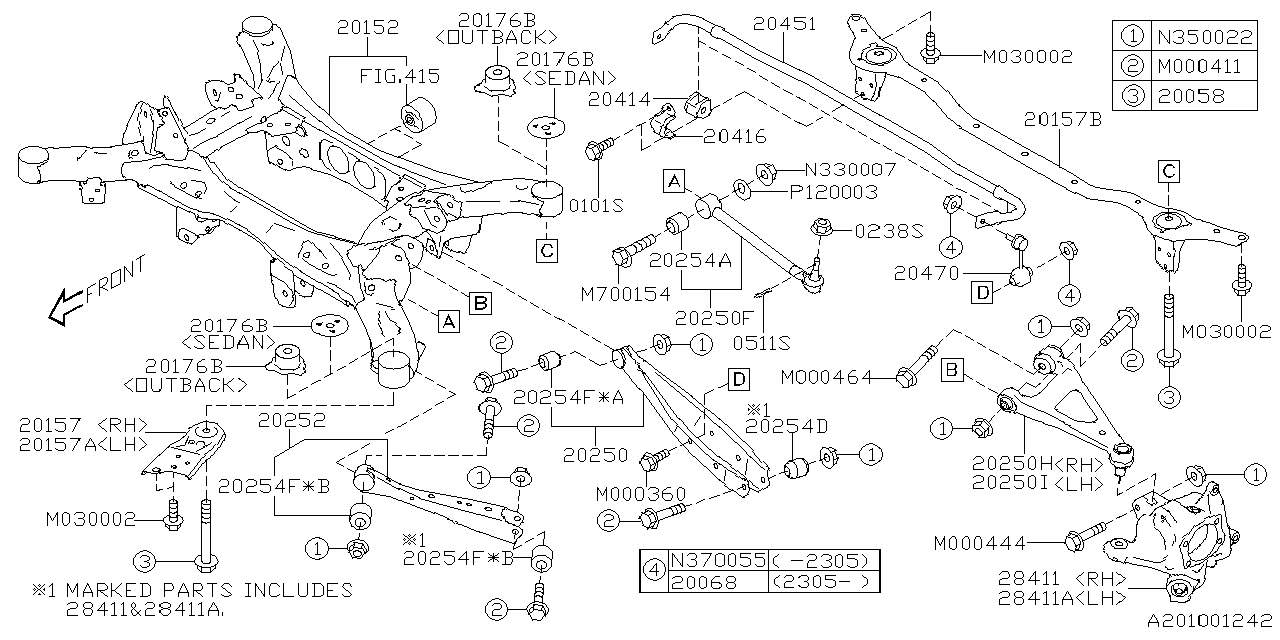 Diagram REAR SUSPENSION for your 2012 Subaru Legacy  R Limited Sedan 