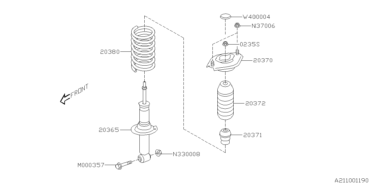 Diagram REAR SHOCK ABSORBER for your 2020 Subaru Crosstrek   