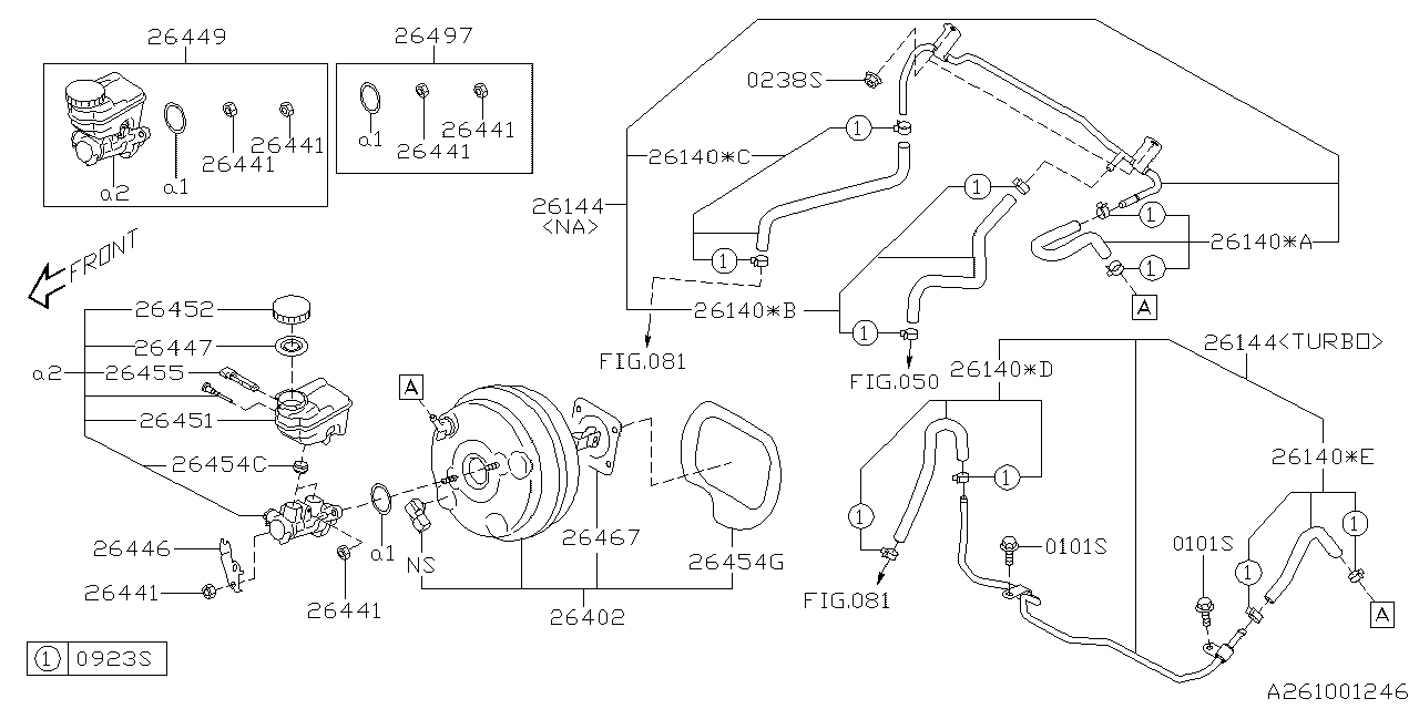 Diagram BRAKE SYSTEM (MASTER CYLINDER) for your 2025 Subaru Ascent   