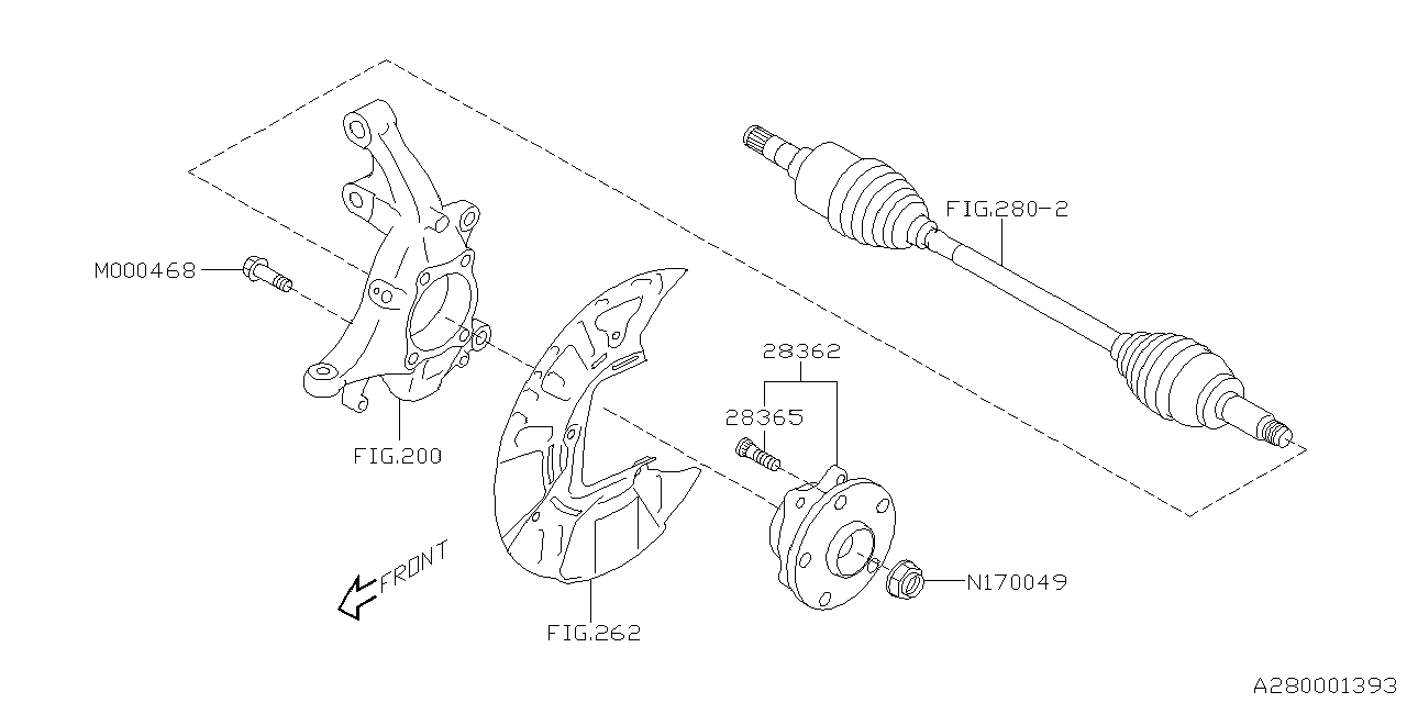 Diagram FRONT AXLE for your 2021 Subaru Outback   