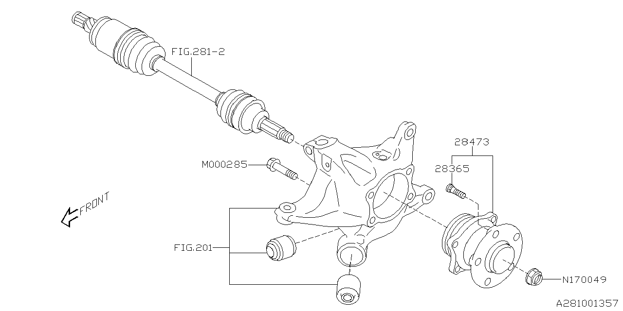 Diagram REAR AXLE for your 2024 Subaru Outback   