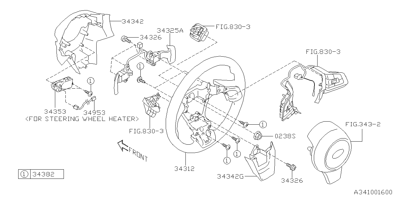 Diagram STEERING COLUMN for your 1993 Subaru Impreza   