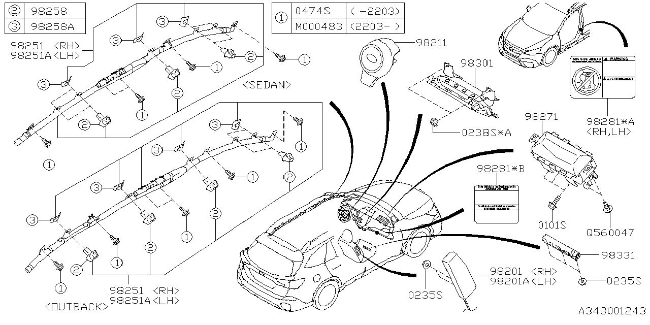 Subaru Crosstrek Eyesight Seat Air Bag Air Bag Module Side Air