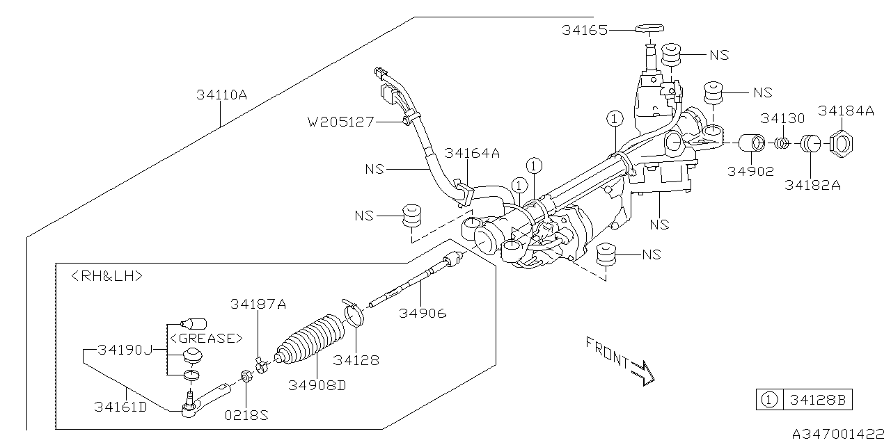 Diagram POWER STEERING GEAR BOX for your 2025 Subaru Legacy   