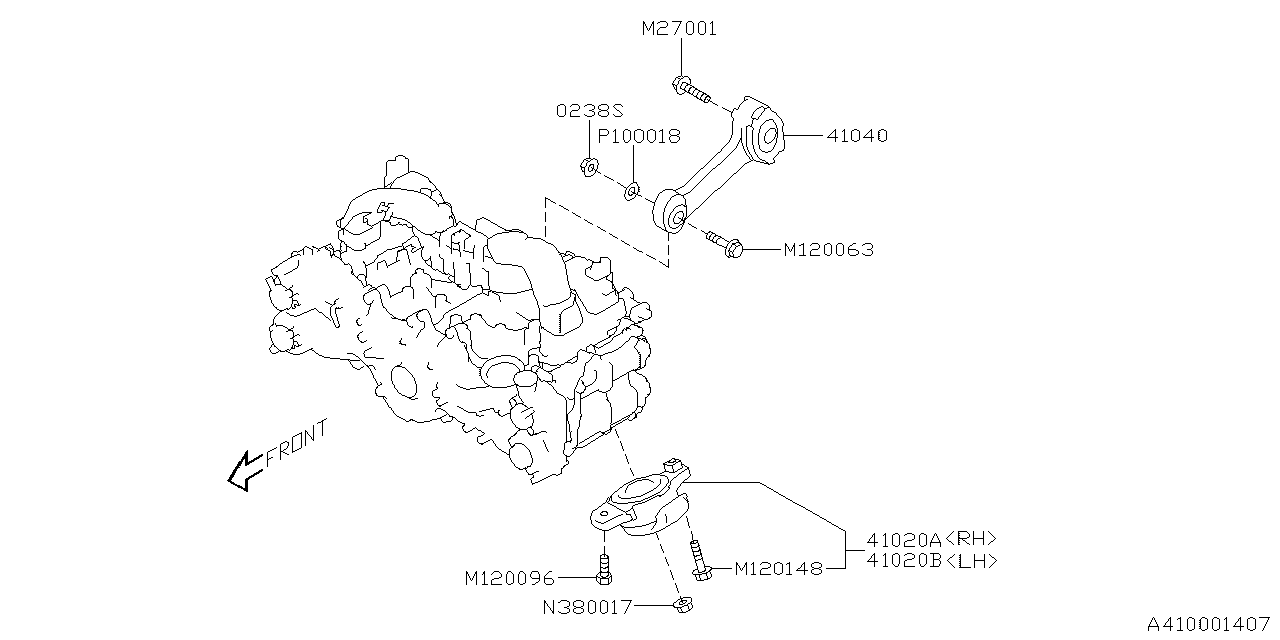 Diagram ENGINE MOUNTING for your Subaru