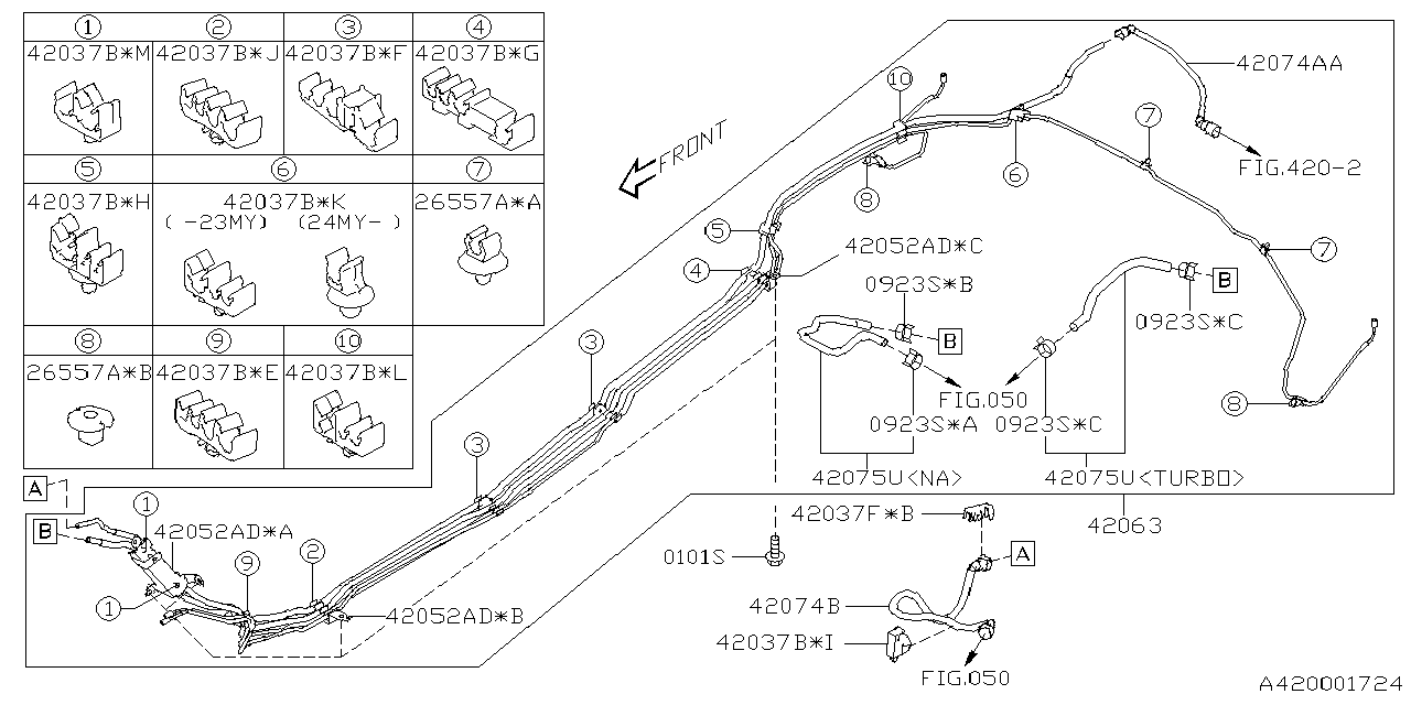 Diagram FUEL PIPING for your 2006 Subaru Impreza   