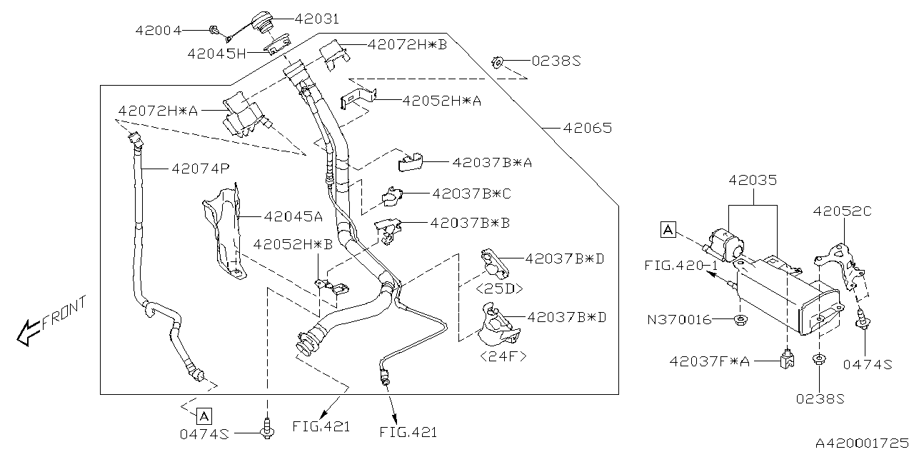 Diagram FUEL PIPING for your 2024 Subaru Outback   