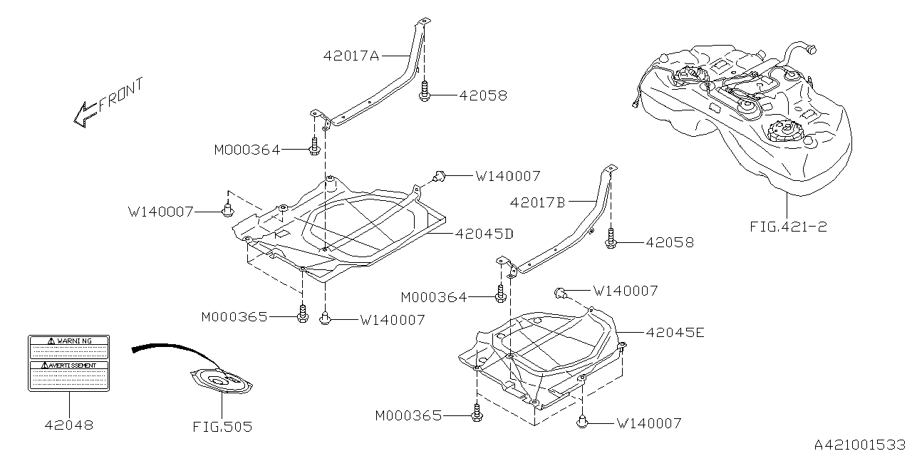 2024 Subaru Ascent Fuel Tank Shield. Fuel Tank Skid Plate 42045AN03A