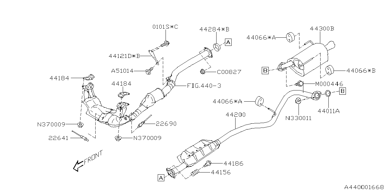 Diagram EXHAUST for your Subaru