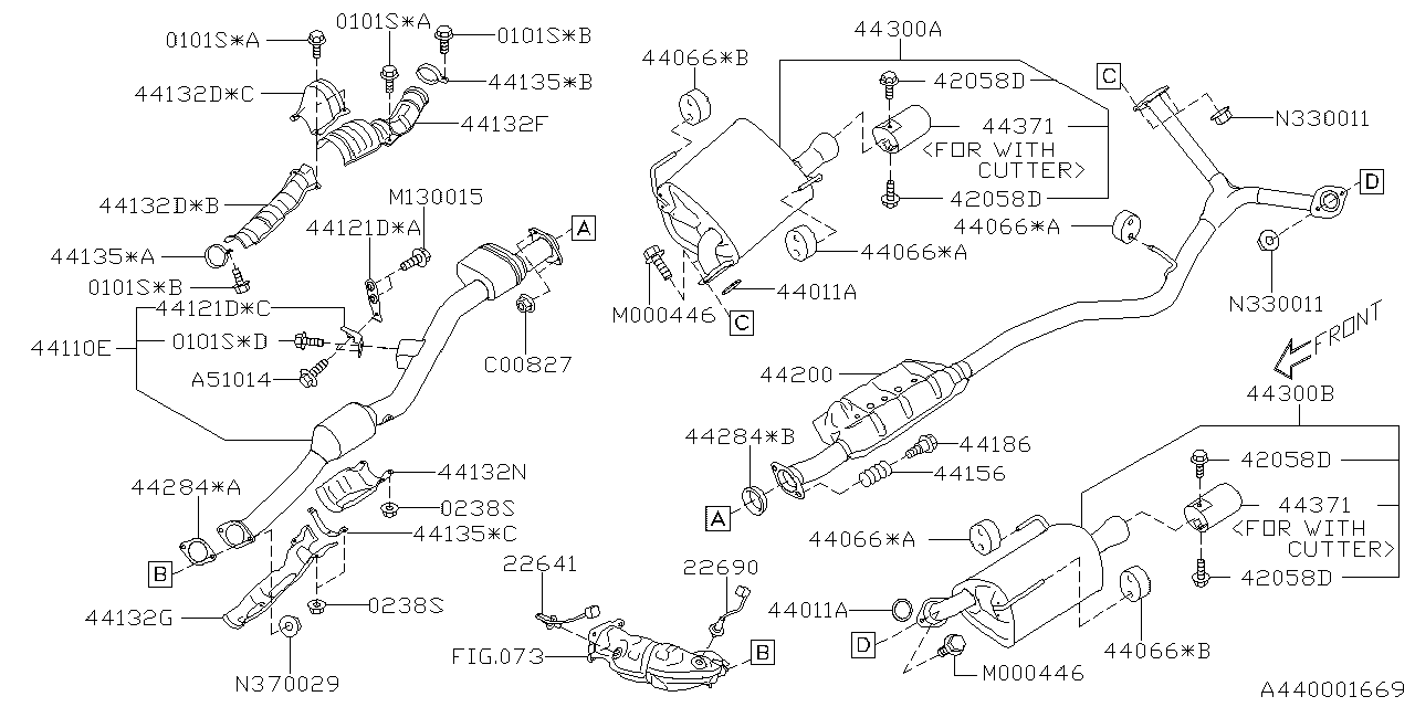 Diagram EXHAUST for your 2011 Subaru STI   