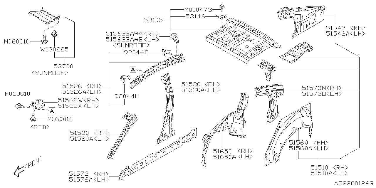 Diagram SIDE PANEL for your 2011 Subaru STI   