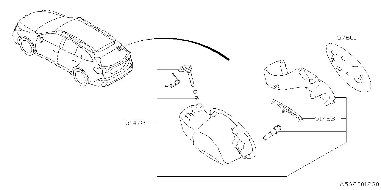 Diagram TRUNK & FUEL PARTS for your 2025 Subaru Forester   