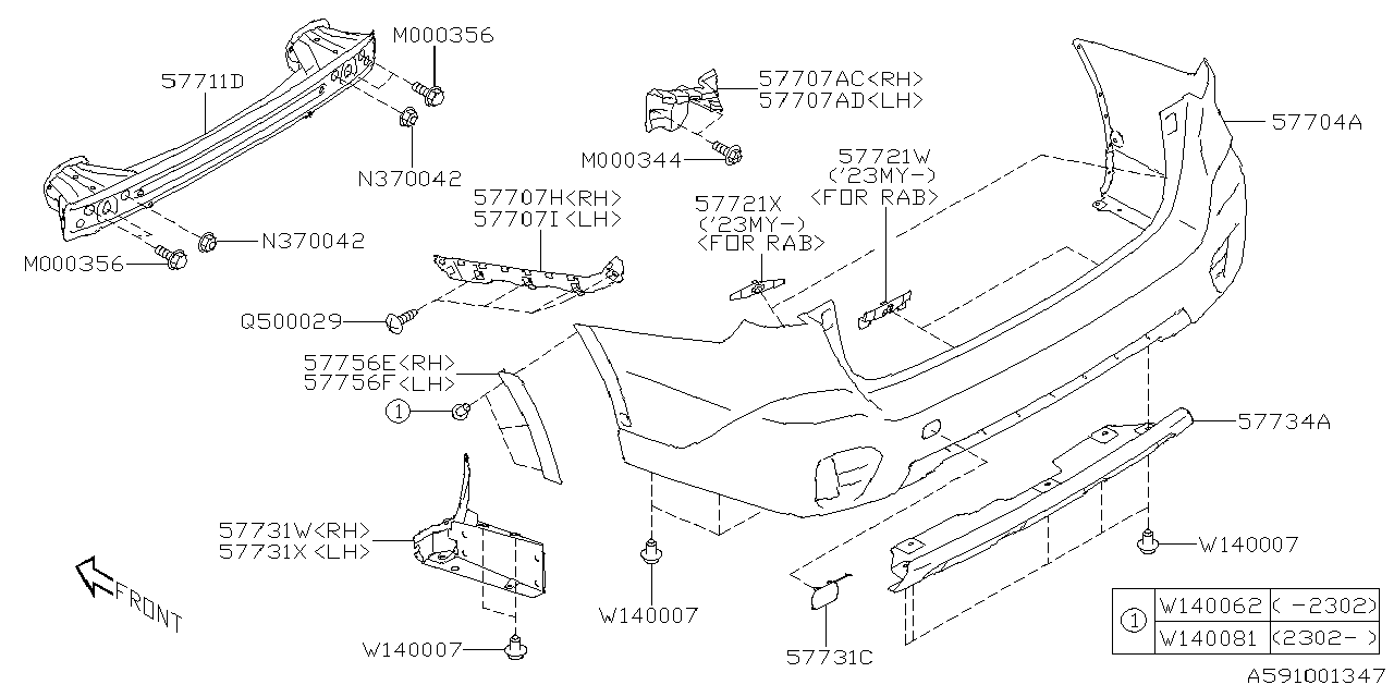 Diagram REAR BUMPER for your 2008 Subaru Legacy   