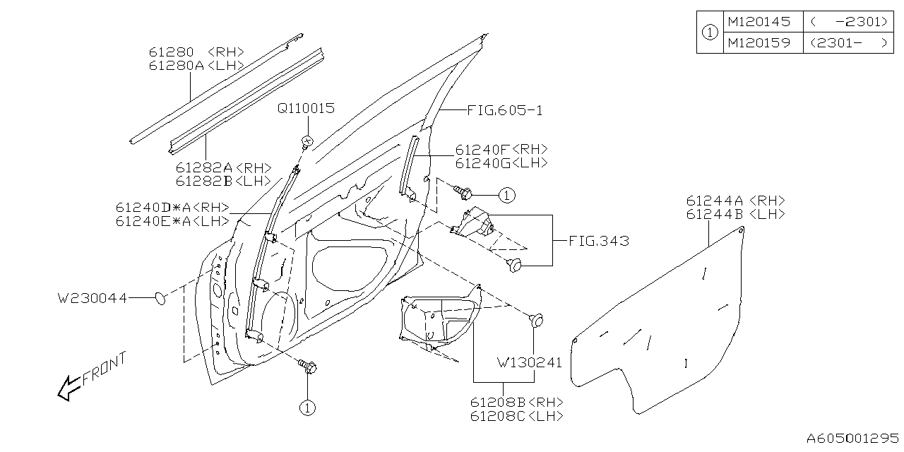 Diagram FRONT DOOR PANEL & REAR(SLIDE)DOOR PANEL for your 2005 Subaru Legacy 2.5L TURBO 5AT GT LIMITED(OBK:XT) SEDAN 