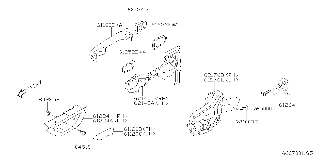 DOOR PARTS (LATCH & HANDLE) Diagram