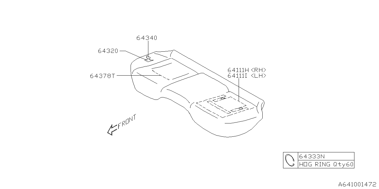 Diagram REAR SEAT for your 1995 Subaru Impreza   