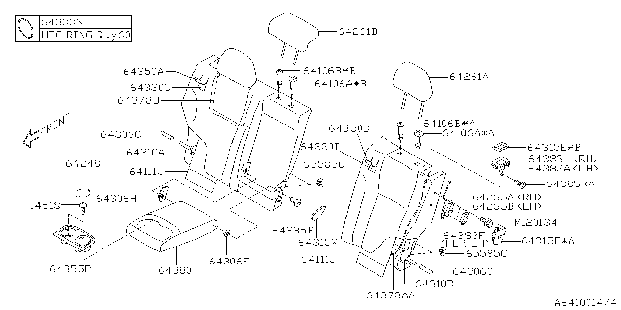 Diagram REAR SEAT for your 2025 Subaru Legacy   