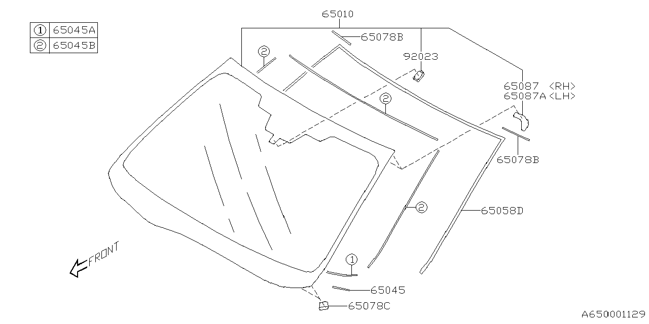 Diagram WINDSHIELD GLASS for your 2023 Subaru Crosstrek  EYESIGHT 