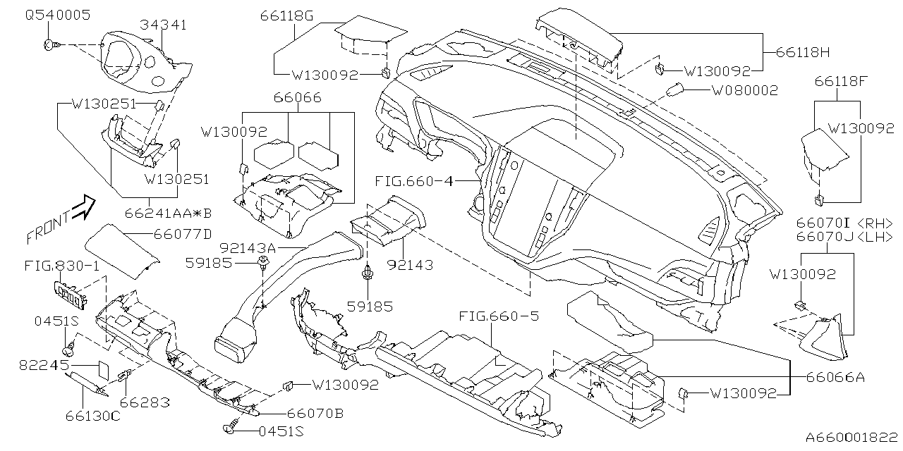 Diagram INSTRUMENT PANEL for your 1998 Subaru Legacy   