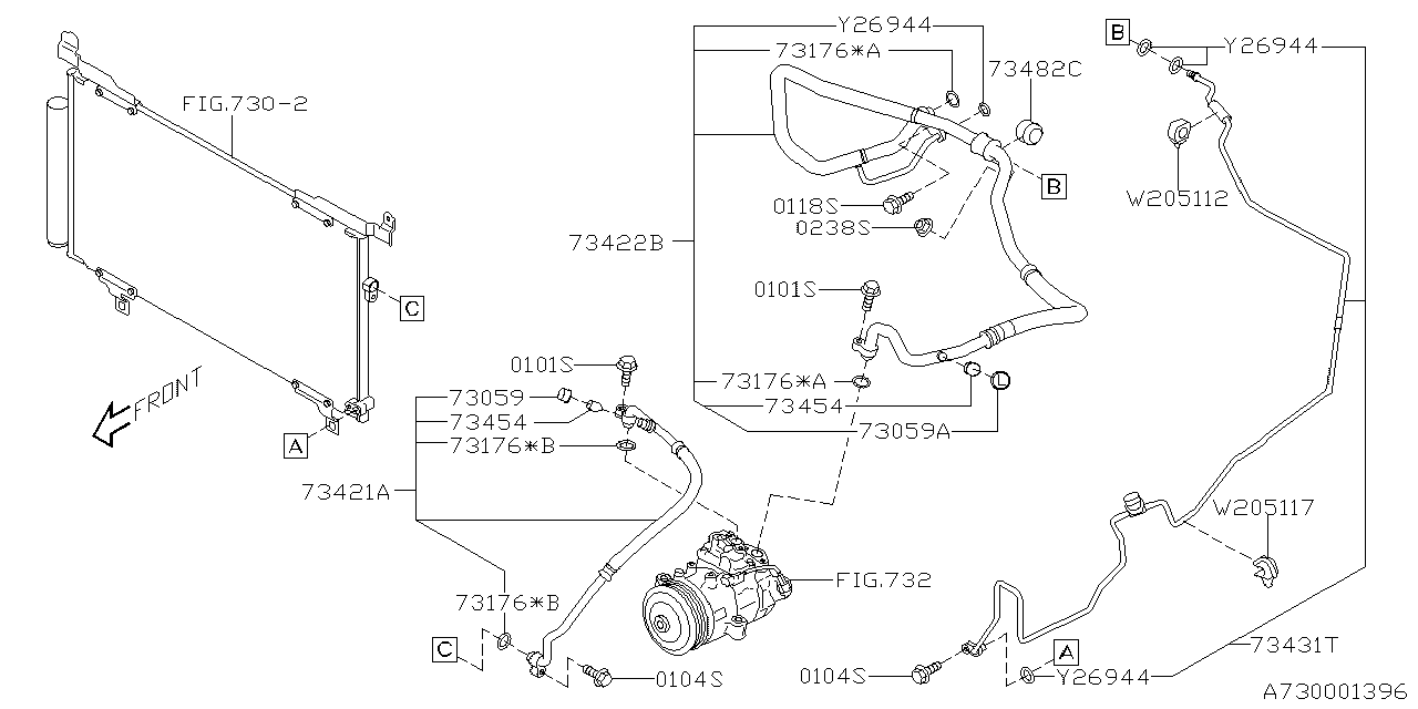 Diagram AIR CONDITIONER SYSTEM for your 2023 Subaru Legacy   