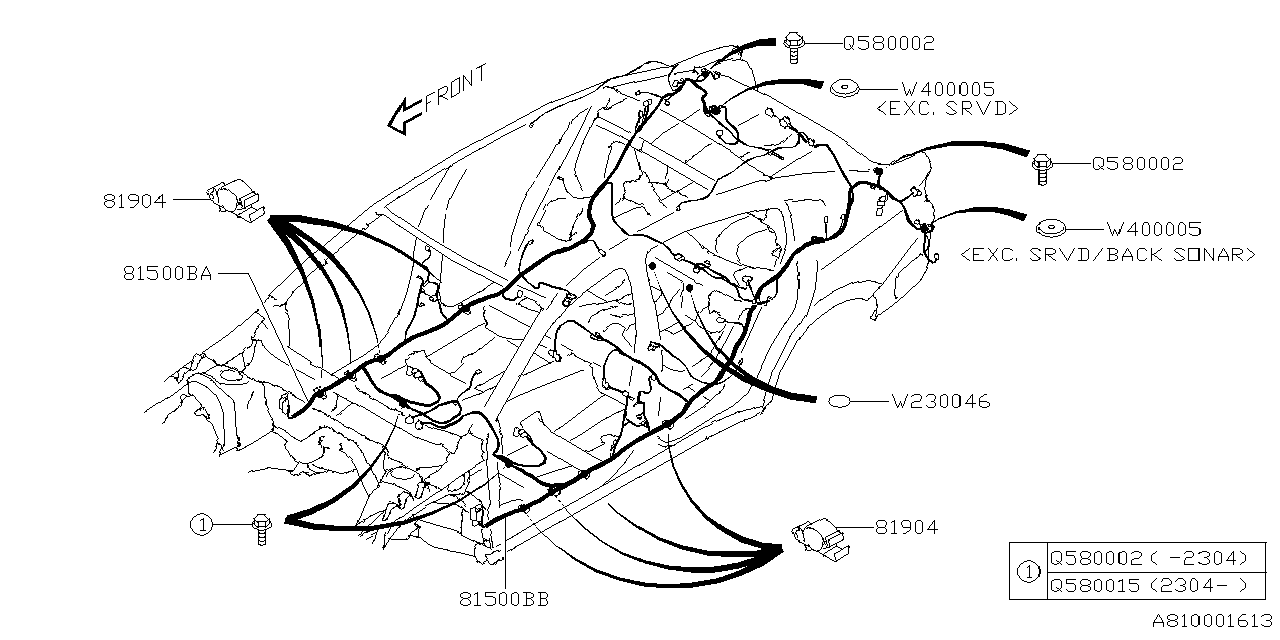 Diagram WIRING HARNESS (MAIN) for your 2022 Subaru Legacy   