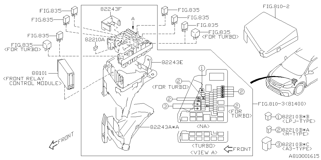 Subaru Outback Control Module Relay (Front). Electrical - 88101AN20A