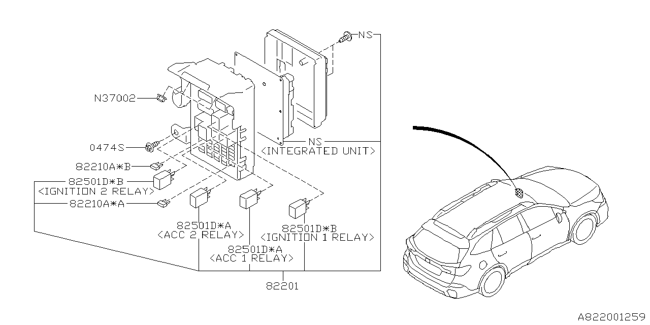 Diagram FUSE BOX for your Subaru Legacy  