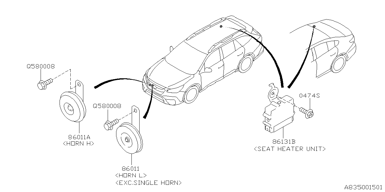 Diagram ELECTRICAL PARTS (BODY) for your Subaru Legacy  