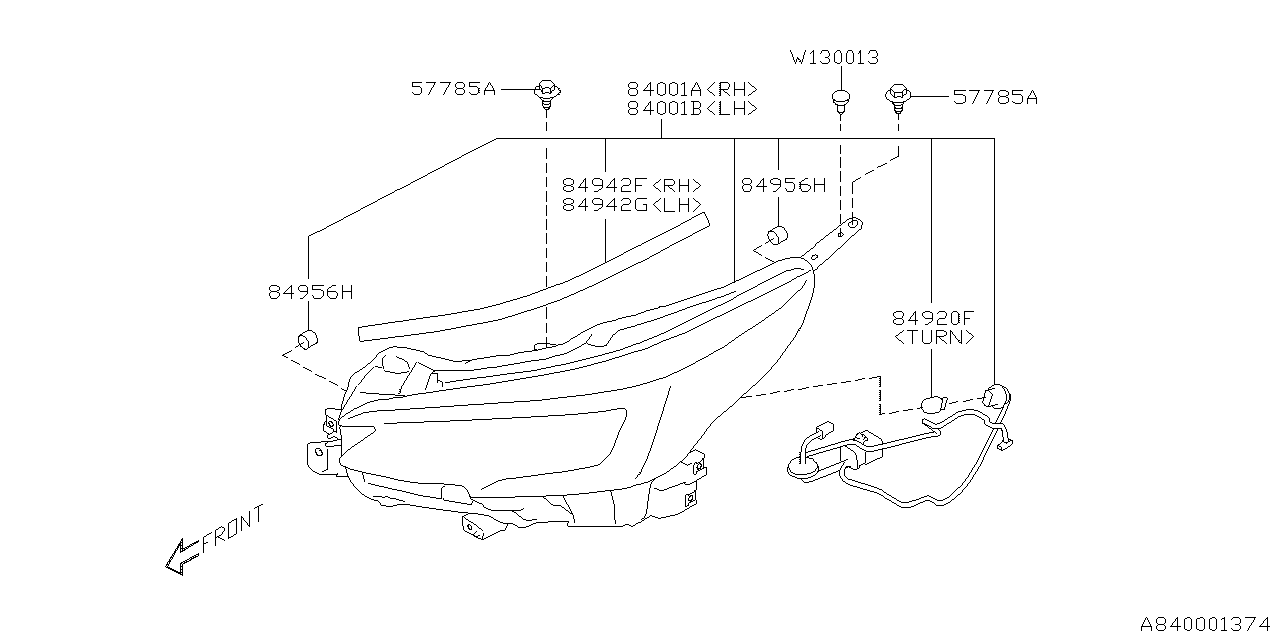 Diagram HEAD LAMP for your 2013 Subaru Impreza  Limited Wagon 