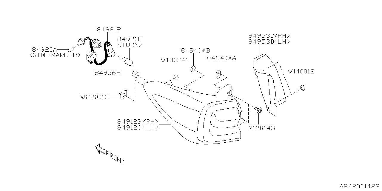 Diagram LAMP (REAR) for your 2021 Subaru Outback  Touring 