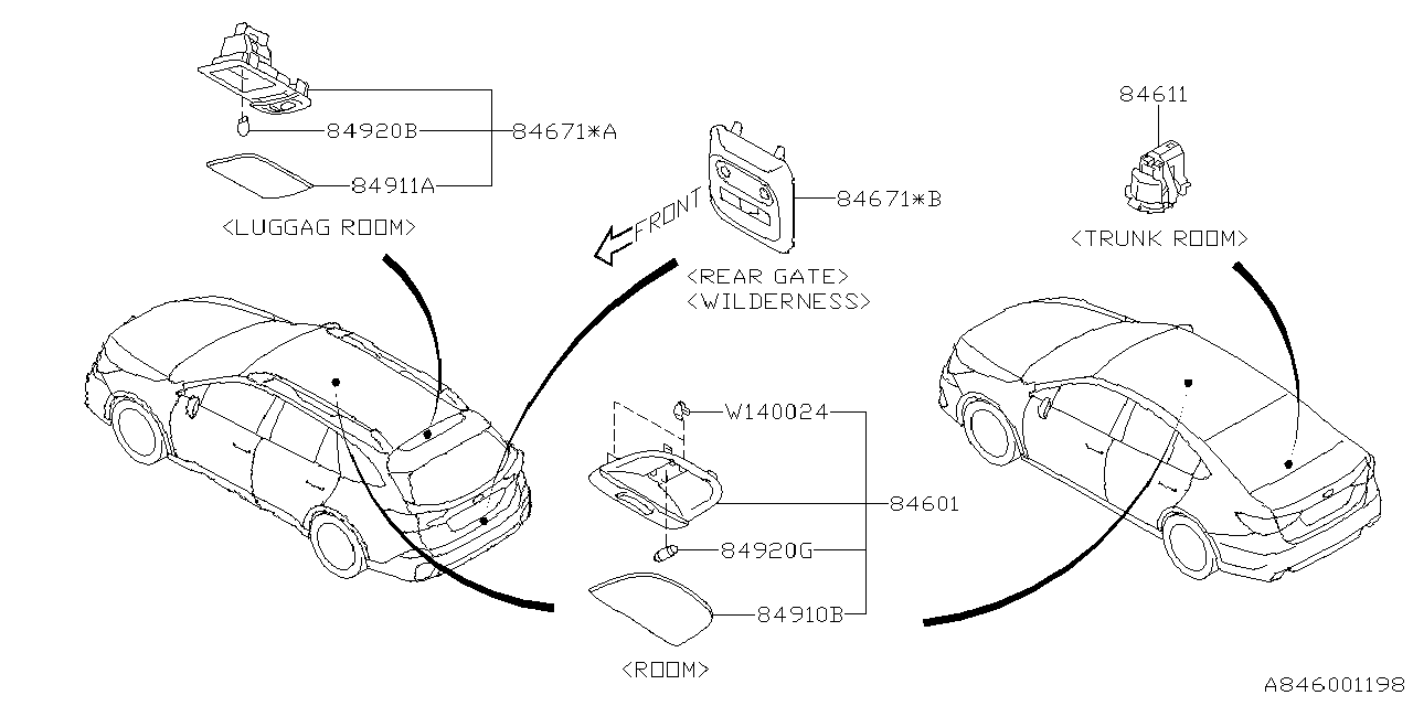 Diagram LAMP (ROOM) for your 2017 Subaru Forester   