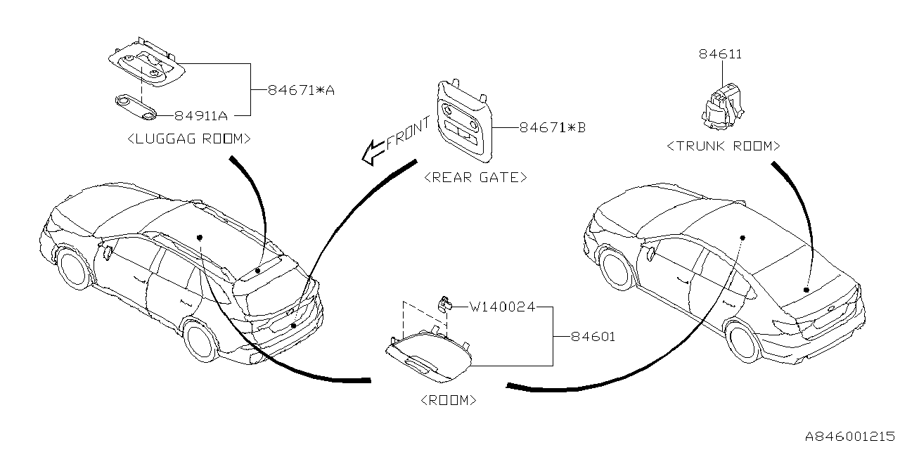 Diagram LAMP (ROOM) for your Subaru Crosstrek  